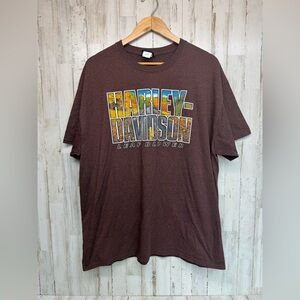 Harley Davidson Brown Mens XL Shirt Leaf Blower Pocono Mountain , PA